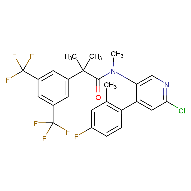 N-(6-氯-4-(4-氟-2-甲基苯基)吡啶-3-基)-2-(3,5-双(三氟甲基)苯基)-N,2-二甲基丙酰胺